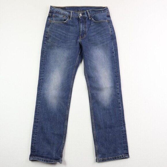 Levis 514 Jeans Mens 30x29 Blue Regular Straight Faded Stretch Mid Rise - Picture 1 of 10